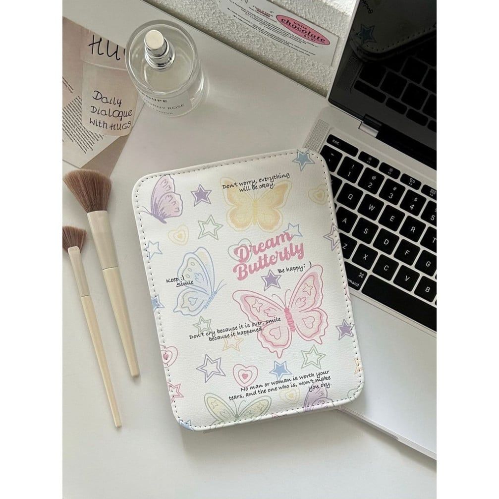  Gương Gấp Da PU HD - Phụ Kiện Trang Điểm Đẳng Cấp Dành Cho Học Sinh, Để Bàn Thông Minh 