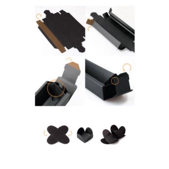  Bộ 8 Hộp quà Classy hình vuông sang trọng tự gấp, 9x8,7x4cm, ngăn kéo in chữ Merci - Q562. 