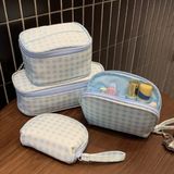  Túi Đựng Mỹ Phẩm Ca Rô Xanh Phong Cách Hàn Quốc Du Lịch [GIAO HÀNG 2-10 NGÀY | SỈ TỪ 2 TRIỆU | CÓ THỂ IN LOGO] 