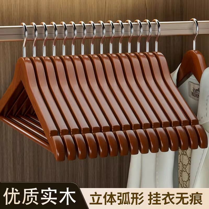  Móc Treo Quần Áo Bằng Gỗ Rắn Liền Mạch Chống Trượt [GIAO HÀNG 2-10 NGÀY | SỈ TỪ 2 TRIỆU | CÓ THỂ IN LOGO] 