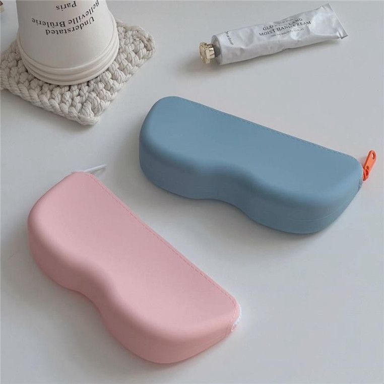  Bộ 2 Hộp Đựng Kính Silicon Chống Ma Sát, Chống Bụi - Hộp Kính Râm Màu Xanh, Xám, Hồng [GIAO HÀNG 2-10 NGÀY | SỈ TỪ 2 TRIỆU | CÓ THỂ IN LOGO] 