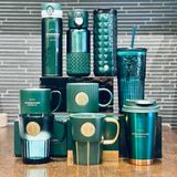  Cốc thủy tinh cách nhiệt gradient xanh cao cấp, cốc nước phong cách sang trọng 