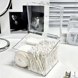  (HÀNG ĐẶT TRƯỚC) Combo 2 Hộp Đựng Tăm Bông, Bông Gòn Bàn Trang Điểm Acrylic [GIAO HÀNG 2-10 NGÀY | SỈ TỪ 2 TRIỆU | CÓ THỂ IN LOGO] 