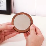  Gương Trang Điểm Cầm Tay Gỗ Óc Chó Hình Tròn - Gương Bỏ Túi Mini Một Mặt, Nhỏ Gọn, Dễ Mang Theo [GIAO HÀNG 2-10 NGÀY | SỈ TỪ 2 TRIỆU | CÓ THỂ IN LOGO] 
