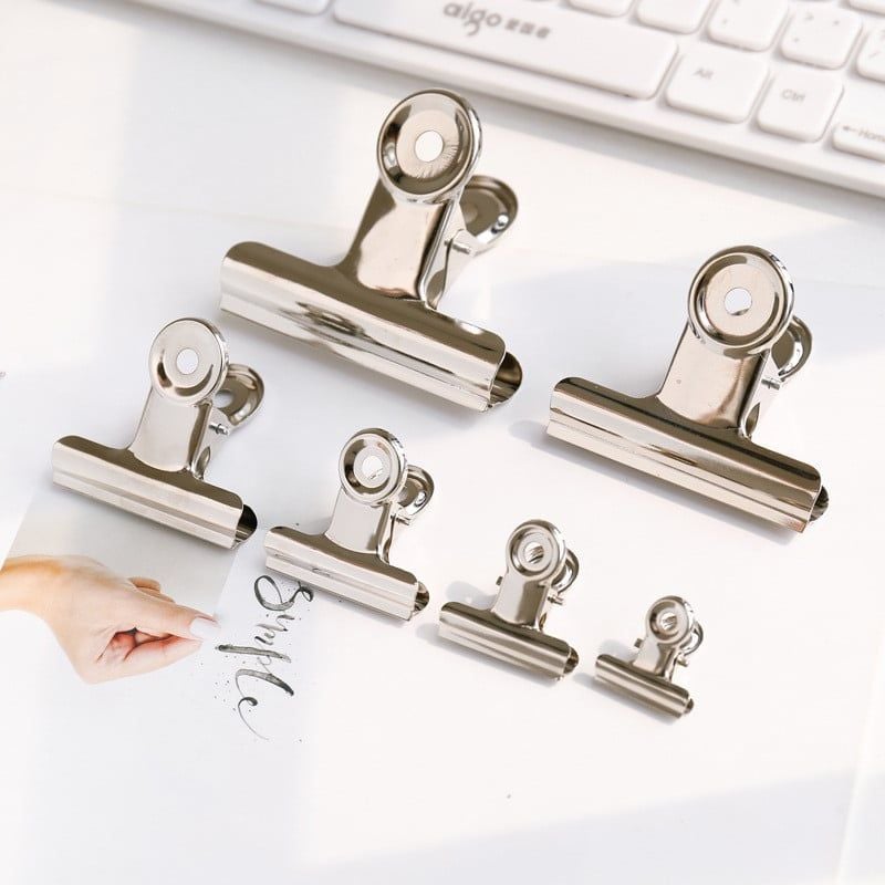  Kẹp Đuôi Dài Đầu Tròn Bằng Thép Không Gỉ - Kẹp Hóa Đơn Đa Năng, Phụ Kiện Văn Phòng, Sổ Tay [GIAO HÀNG 2-10 NGÀY | SỈ TỪ 2 TRIỆU | CÓ THỂ IN LOGO] 
