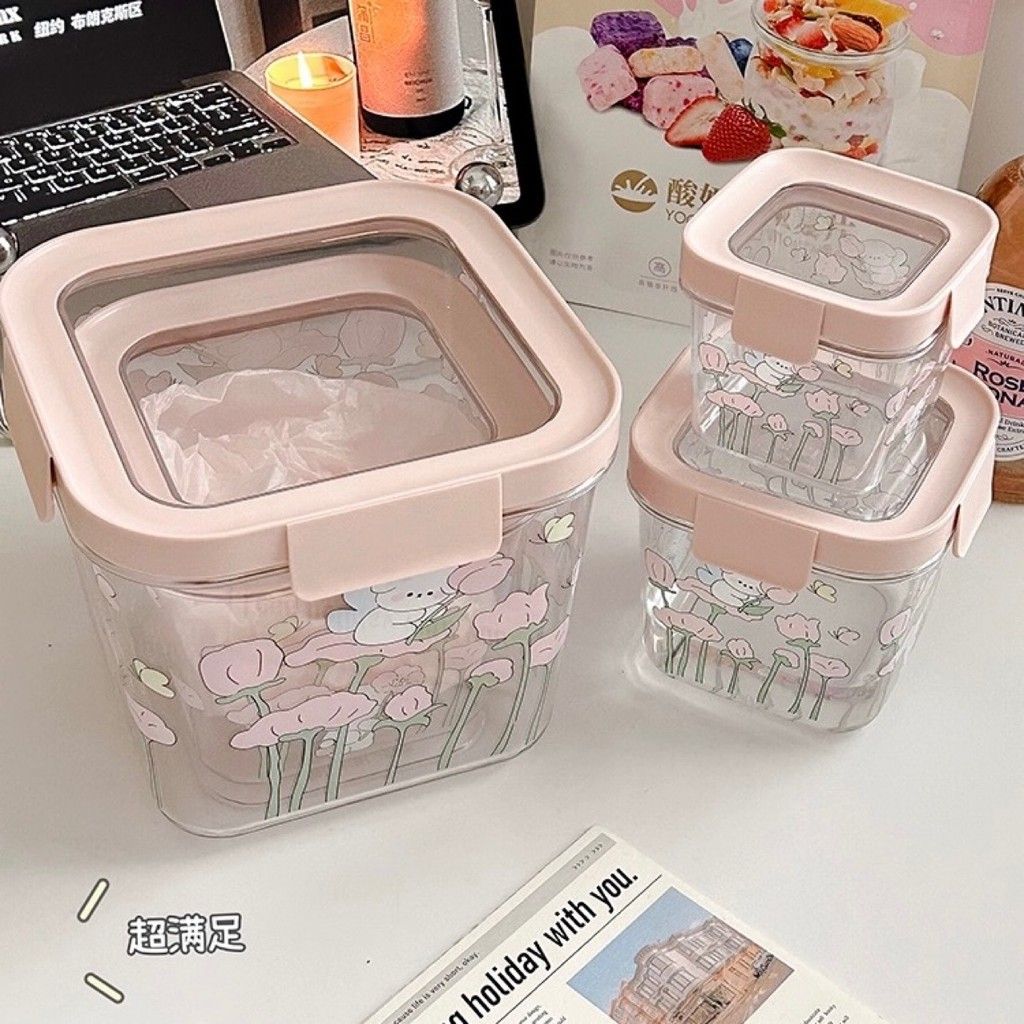 Bộ 3 Hộp Cơm Nhựa Hình Thú Cưng Màu Hồng, Xanh - Bát Đựng Trái Cây, Đồ Ăn Vặt Có Nắp Kín, Dễ Thương, Cầm Tay [GIAO HÀNG 2-10 NGÀY | SỈ TỪ 2 TRIỆU | CÓ THỂ IN LOGO] 
