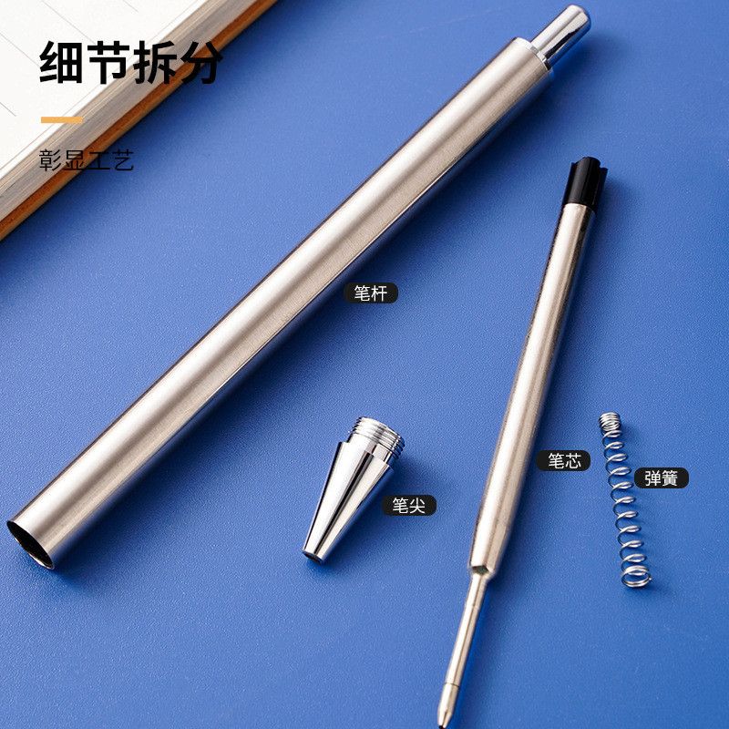 Bút Bi Bấm Bằng Thép Không Gỉ Toàn Thân - Bút Ký Cao Cấp, Quà Tặng Quảng Cáo, Doanh Nghiệp, Có Thể In Logo [GIAO HÀNG 2-10 NGÀY | SỈ TỪ 2 TRIỆU | CÓ THỂ IN LOGO] 