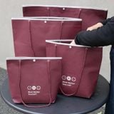 Túi vải không dệt hình thang màu đỏ cao cấp túi quà tặng thân thiện môi trường 