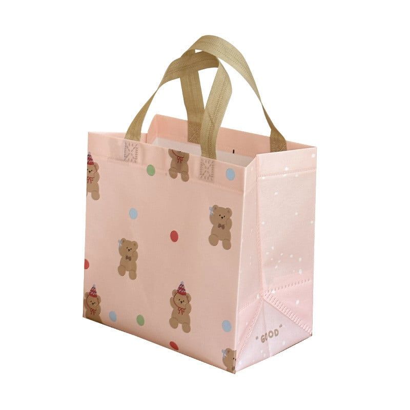  Túi vải không dệt hình gấu dễ thương, túi đóng gói shop trẻ em 