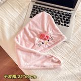  Bộ Khăn Tắm San Hô 3 Món Hình Mèo Hồng - Khăn Tắm + Khăn Mặt + Mũi Trùm Đầu, Thấm Nước Nhanh, Không Rụng Lông [GIAO HÀNG 2-10 NGÀY | SỈ TỪ 2 TRIỆU | CÓ THỂ IN LOGO] 