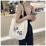  Túi Vải Bố Mùa Xuân Túi Đi Học Học Học Sinh Đeo Một Vai Dung Tích Lớn Phong Cách Lười Phong Cách Hàn Quốc 