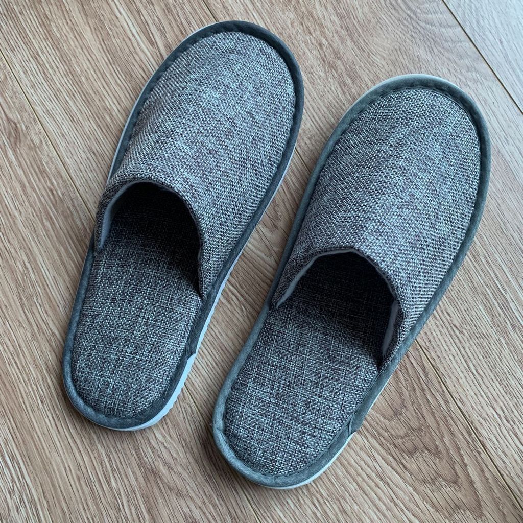  Dép Lê Khách Sạn 5 Sao Bằng Vải Cotton Lanh Dày Dặn Chống Trượt - Dép Đi Trong Nhà Dùng Một Lần, Cao Cấp, In Logo [GIAO HÀNG 2-10 NGÀY | SỈ TỪ 2 TRIỆU | CÓ THỂ IN LOGO] 