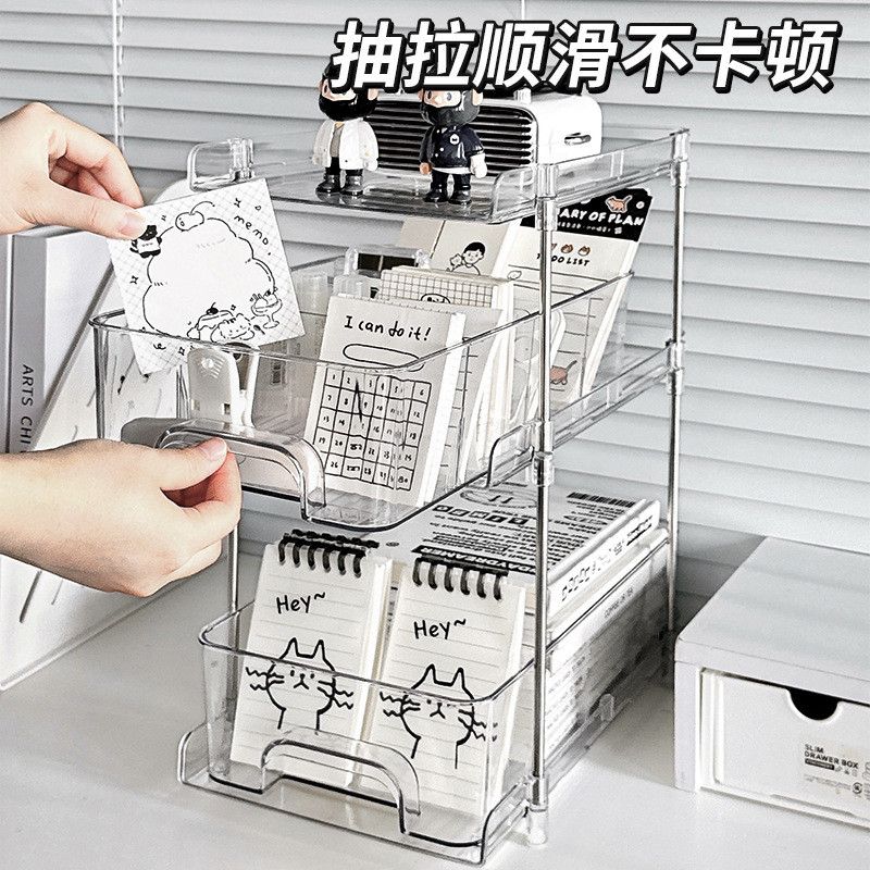  Hộp Đựng Đồ Để Bàn Bằng PET Trong Suốt 2-3 Tầng - Kệ Sắp Xếp Văn Phòng Phẩm, Ngăn Kéo Tiện Lợi Cho Học Sinh [GIAO HÀNG 2-10 NGÀY | SỈ TỪ 2 TRIỆU | CÓ THỂ IN LOGO] 