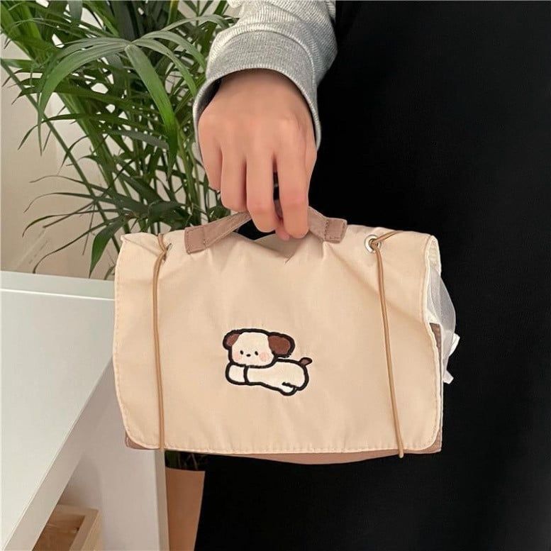  Túi Đựng Mỹ Phẩm Thiết Kế Gấp 4 Trong 1 Dung Tích Lớn, Lưới Tháo Rời Hoạt Hình Ấn Tượng 