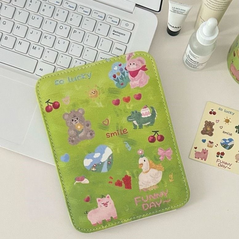  Gương Gấp Da PU HD - Phụ Kiện Trang Điểm Đẳng Cấp Dành Cho Học Sinh, Để Bàn Thông Minh 