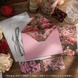  Bộ giấy thư và phong bì hoa hồng lãng mạn, set viết thư vintage cao cấp 