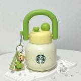  Cốc starbucks mọng nước loạt vườn hồng màu xanh lá cây gradient xương rồng ống hút thép không gỉ 