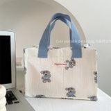 Túi Đựng Hộp Cơm Vải Bố Dễ Thương Họa Tiết Hoạt Hình - Xách Tay, Đi Học, Đi Làm [GIAO HÀNG 2-10 NGÀY | SỈ TỪ 2 TRIỆU | CÓ THỂ IN LOGO] 