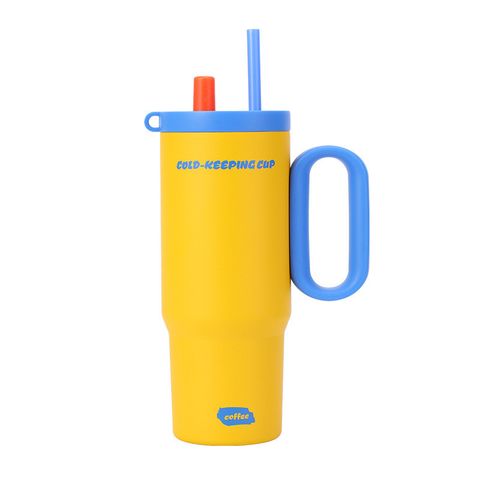  Cốc Giữ Nhiệt Ruột Sứ Vỏ Inox Cỡ Đại Dung Tích Lớn - Có Quai Cầm, Ống Hút, Giữ Nóng Lạnh Tốt [GIAO HÀNG 2-10 NGÀY | SỈ TỪ 2 TRIỆU | CÓ THỂ IN LOGO] 
