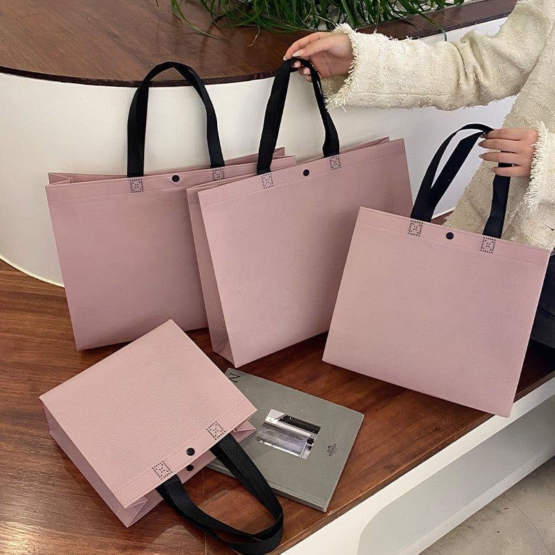  Túi Vải Không Dệt Màu Hồng Tím, Nâu - Túi Mua Sắm Thân Thiện Môi Trường Cho Shop Thời Trang, In Logo, Nhiều Kích Cỡ [GIAO HÀNG 2-10 NGÀY | SỈ TỪ 2 TRIỆU | CÓ THỂ IN LOGO] 