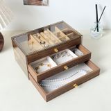  Hộp Đựng Trang Sức Gỗ Óc Chó 3 Ngăn Kéo - Tủ Đựng Đồ Trang Sức Cổ Điển Để Bàn, Phong Cách Trung Hoa, Quà Tặng [GIAO HÀNG 2-10 NGÀY | SỈ TỪ 2 TRIỆU | CÓ THỂ IN LOGO] 
