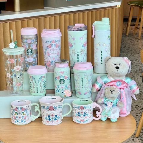  Cốc Starbucks hoa mùa xuân phong cách quốc gia - Kính cách nhiệt thép không gỉ [GIAO HÀNG 2-10 NGÀY | SỈ TỪ 2 TRIỆU | CÓ THỂ IN LOGO] 
