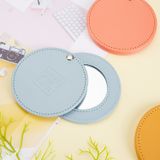  Gương trang điểm bằng da PU cầm tay, gương dặm phấn di động, gương tròn nhỏ xoay được, gương làm quà tặng, bán sỉ 