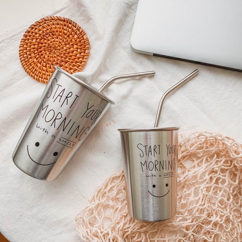  Bình Giữ Nhiệt Inox Hình Mặt Cười Dễ Thương - Cốc Nước Phong Cách Hàn Quốc Đơn Giản, Quà Tặng Cá Nhân, Văn Phòng [GIAO HÀNG 2-10 NGÀY | SỈ TỪ 2 TRIỆU | CÓ THỂ IN LOGO] 
