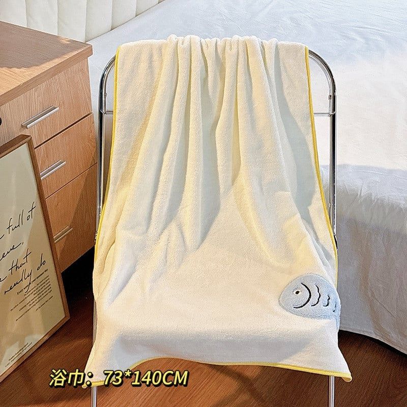  Khăn Lớn Trẻ Em Nhanh Khô Không Cotton Nữ Mẫu Mới Bộ Ba Chiếc Khăn Tắm Dễ Thương Không Rụng Lông 