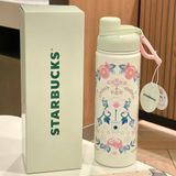  Cốc starbucks hoa mùa xuân phong cách quốc gia kính cách nhiệt thép không gỉ 