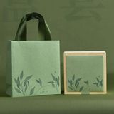  Bộ 5 Túi Giấy Đựng Quà Dây Ruy Băng Xanh Lá - Kích Thước 19.5x24.5x9cm cho Món Quà Organic Q1838 