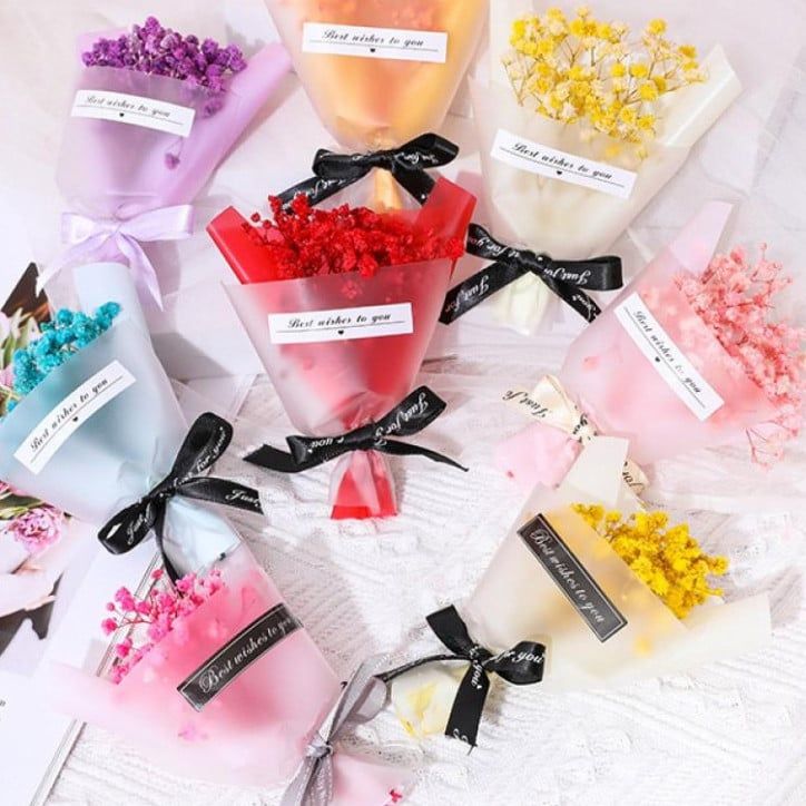  Bộ 10 Bó hoa khô mini Classy nhiều sắc màu - Quà tặng & Trang trí ấn tượng Q1361 