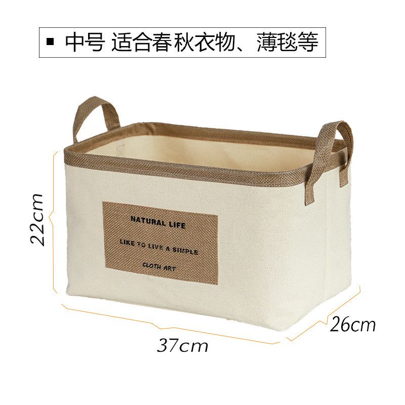  Hộp Đựng Quần Áo Vải Cotton Lanh Có Thể Gấp Gọn - Túi Lưu Trữ Đồ Cỡ Lớn, Dùng Cho Gia Đình, Du Lịch, Sắp Xếp Tủ Đồ [GIAO HÀNG 2-10 NGÀY | SỈ TỪ 2 TRIỆU | CÓ THỂ IN LOGO] 