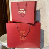  Túi tote đỏ lễ hội cao cấp túi quà tặng năm mới in logo 