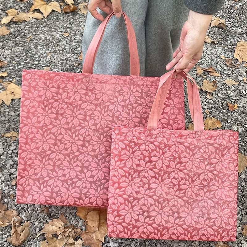  Túi xách vải không dệt dập nổi maple leaf đựng quần áo phụ nữ bao bì mua sắm 