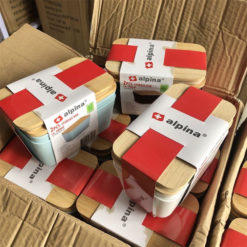  一组个！木盖收纳盒食品零食便当盒水果沙拉储存饭盒 