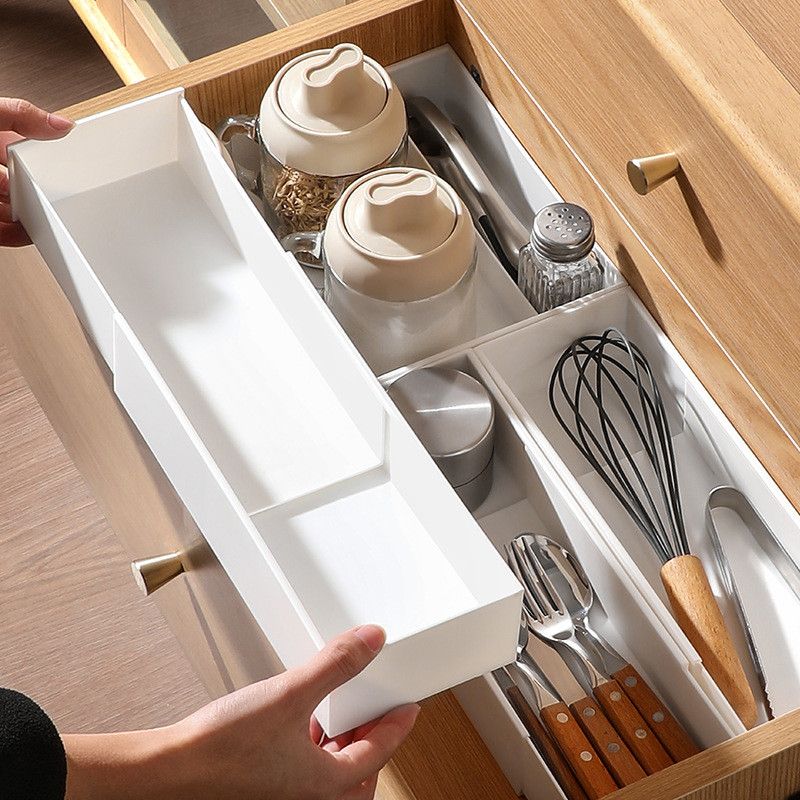  Hộp Đựng Đồ Kéo Giãn Góc Vuông Ngăn Kéo Đựng Đồ Lặt Vặt Nhà Bếp [GIAO HÀNG 2-10 NGÀY | SỈ TỪ 2 TRIỆU | CÓ THỂ IN LOGO] 