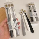  支装~日系简约牙刷宽头细毛成人家用家庭装情侣旅行便携软毛牙刷 