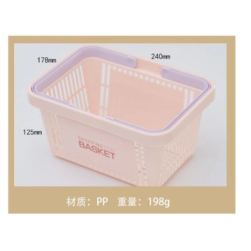  Giỏ Đựng Đồ Bằng Nhựa PP Màu Vàng, Hồng, Xanh - Rổ Đựng Mỹ Phẩm, Đồ Vệ Sinh Để Bàn, Phong Cách Bắc Âu, Xách Tay [GIAO HÀNG 2-10 NGÀY | SỈ TỪ 2 TRIỆU | CÓ THỂ IN LOGO] 