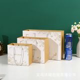  Túi quà tặng họa tiết đá cẩm thạch kèm nơ, túi xách tay cao cấp 
