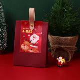  Hộp đựng tay cầm da kiểu mới hộp rỗng giáng sinh đựng kẹo quà tặng 