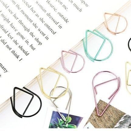  (HÀNG ĐẶT TRƯỚC) Set 100 Kẹp Giấy Hình Giọt Nước Kim Loại Đơn Giản [GIAO HÀNG 2-10 NGÀY | SỈ TỪ 2 TRIỆU | CÓ THỂ IN LOGO] 