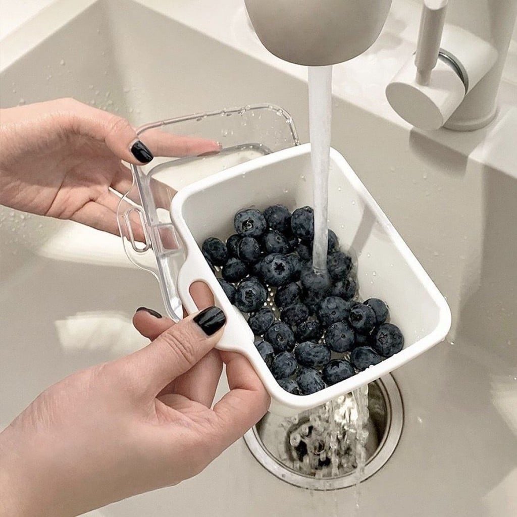  Giỏ Thoát Nước 2 Lớp Mini Bằng Nhựa - Rổ Rửa Trái Cây, Rau Củ, Vo Gạo Đa Năng Cho Nhà Bếp [GIAO HÀNG 2-10 NGÀY | SỈ TỪ 2 TRIỆU | CÓ THỂ IN LOGO] 