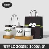  Túi đóng gói trà sữa cà phê túi giấy kraft in logo dùng một lần mang đi cốc đôi đơn 