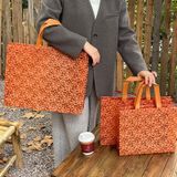 Túi xách vải không dệt dập nổi maple leaf đựng quần áo phụ nữ bao bì mua sắm 