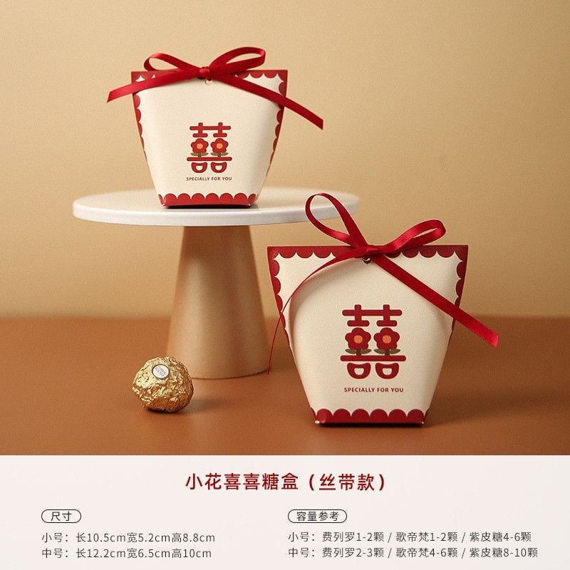  Hộp kẹo cưới sáng tạo mới hộp kẹo quà cưới hộp trống bán buôn 