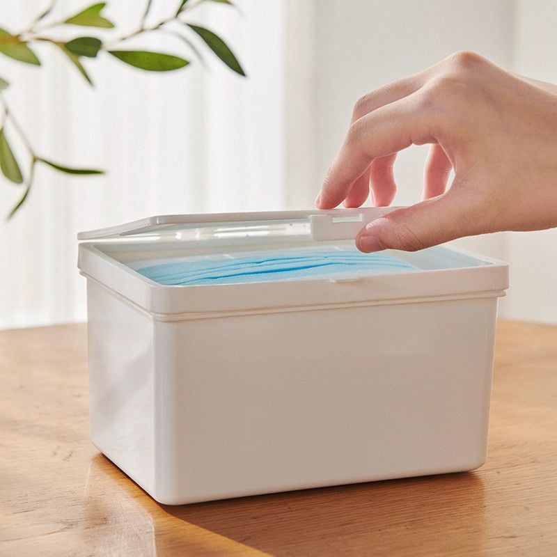  Hộp Đựng Khẩu Trang Dung Tích Lớn Nắp Lật Chống Bụi [GIAO HÀNG 2-10 NGÀY | SỈ TỪ 2 TRIỆU | CÓ THỂ IN LOGO] 