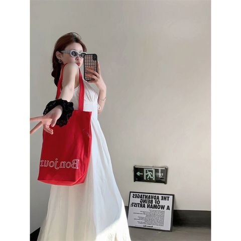  (HÀNG ĐẶT TRƯỚC) Túi Vải Bố Phong Cách Lười Biếng Tươi Mới Cho Nữ Túi Mua Sắm Xách Tay Đi Chơi Thoải 