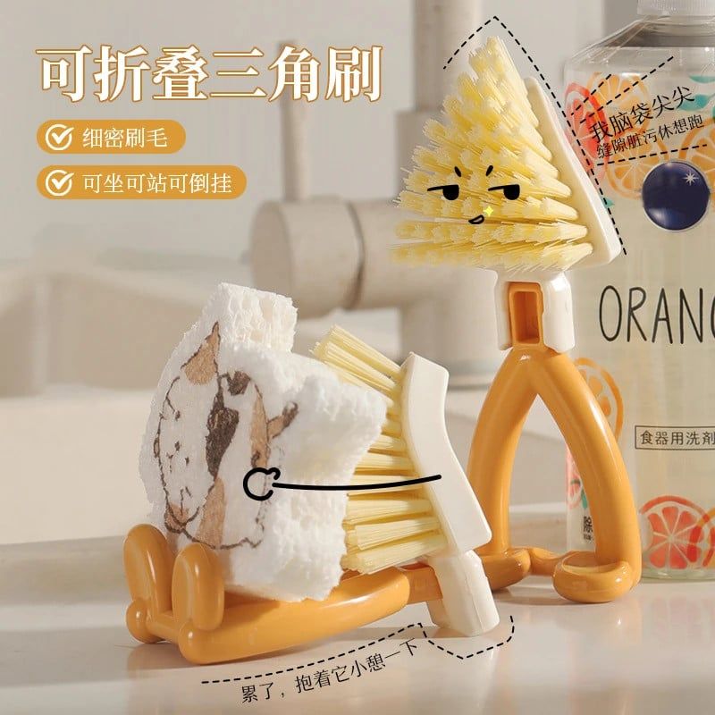  Bàn Chải Tam Giác Có Thể Gập Lại Đa Năng Chà Nồi, Bếp [GIAO HÀNG 2-10 NGÀY | SỈ TỪ 2 TRIỆU | CÓ THỂ IN LOGO] 