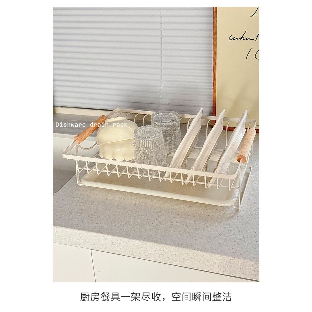  Giá Thoát Nước Bát Đũa Bằng Gỗ Màu Kem, Đen - Kệ Đựng Bát Đĩa Nhà Bếp, Rổ Đựng Đồ Ăn, Bồn Rửa Đa Năng [GIAO HÀNG 2-10 NGÀY | SỈ TỪ 2 TRIỆU | CÓ THỂ IN LOGO] 